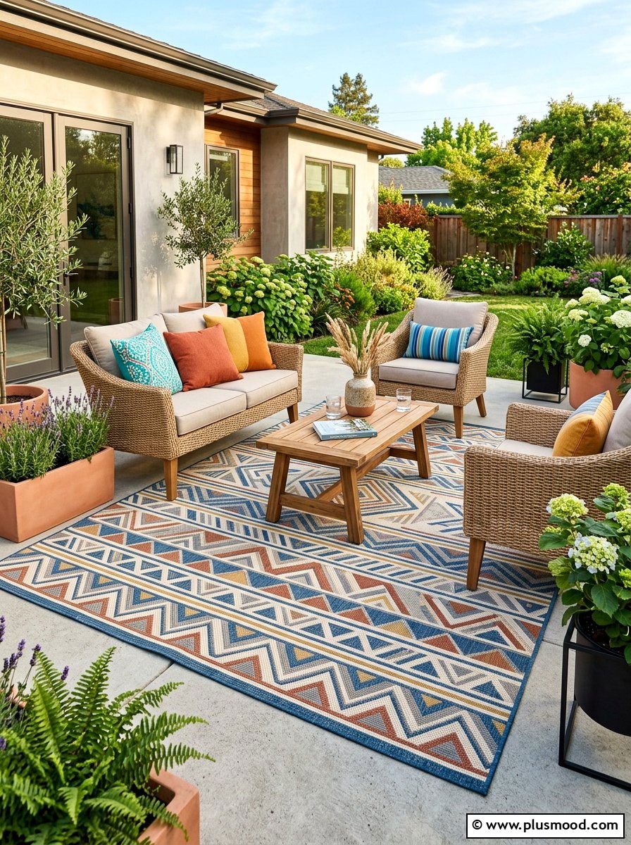 Outdoor Rug For Patio - 25 small backyard ideas for rental homes
