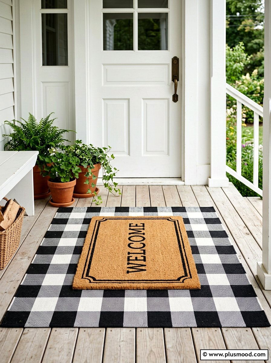 Outdoor Rug Layering - 25 summer front porch entryway ideas