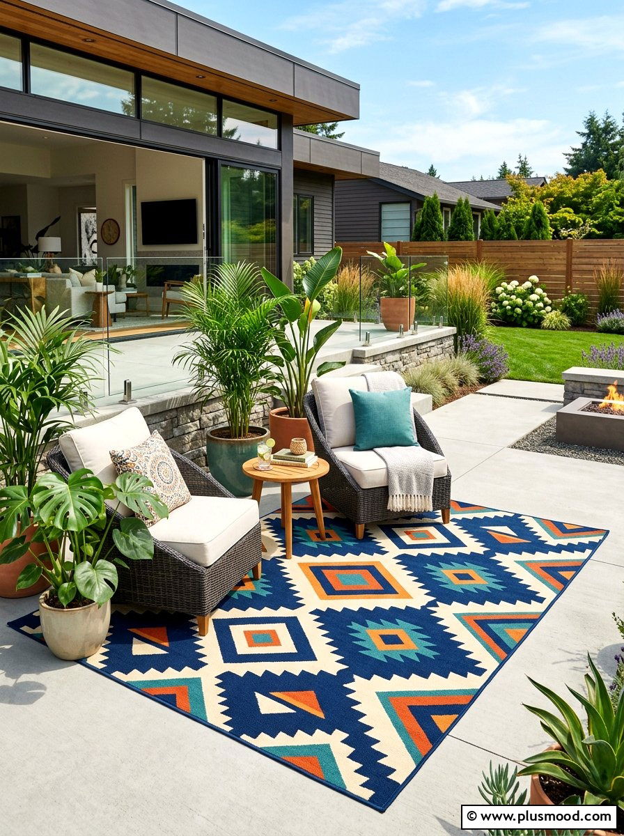 Outdoor Rug - 25 summer backyard ideas for renters