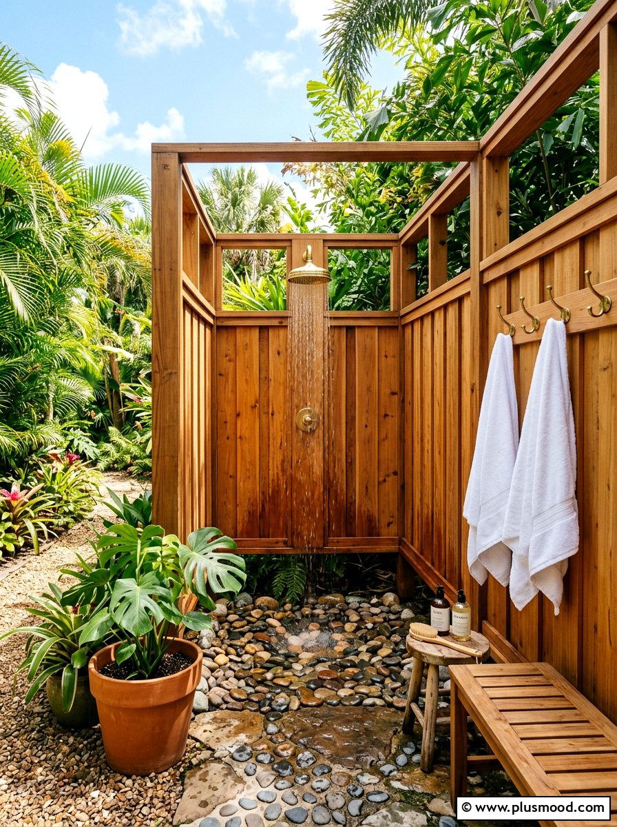 Outdoor Shower - 25 summer backyard ideas for large yards