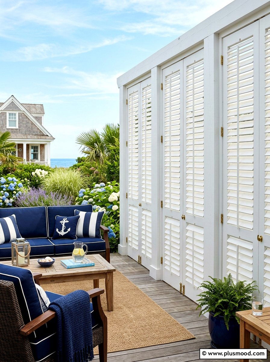 Outdoor Shutter Privacy Wall - 25 summer patio privacy ideas