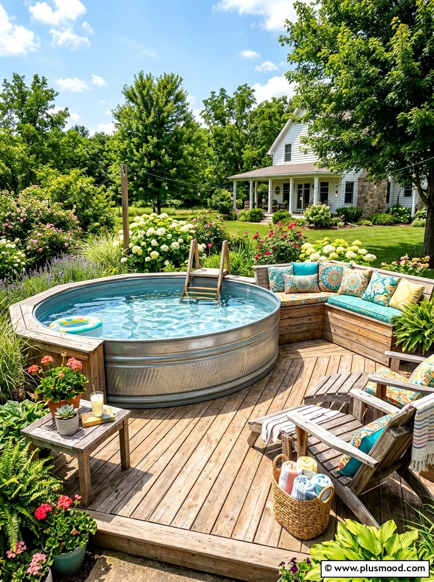 Outdoor Stock Tank Pool - 25 summer backyard spa ideas