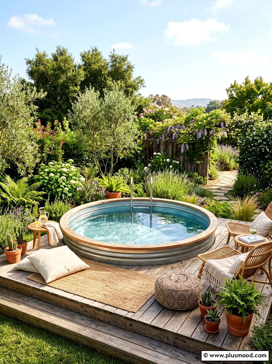 Outdoor Stock Tank Pool - 25 small backyard ideas for tiny homes