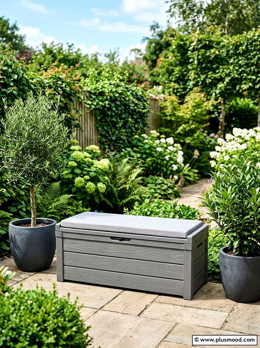 Outdoor Storage Bench - 25 small backyard ideas for renters