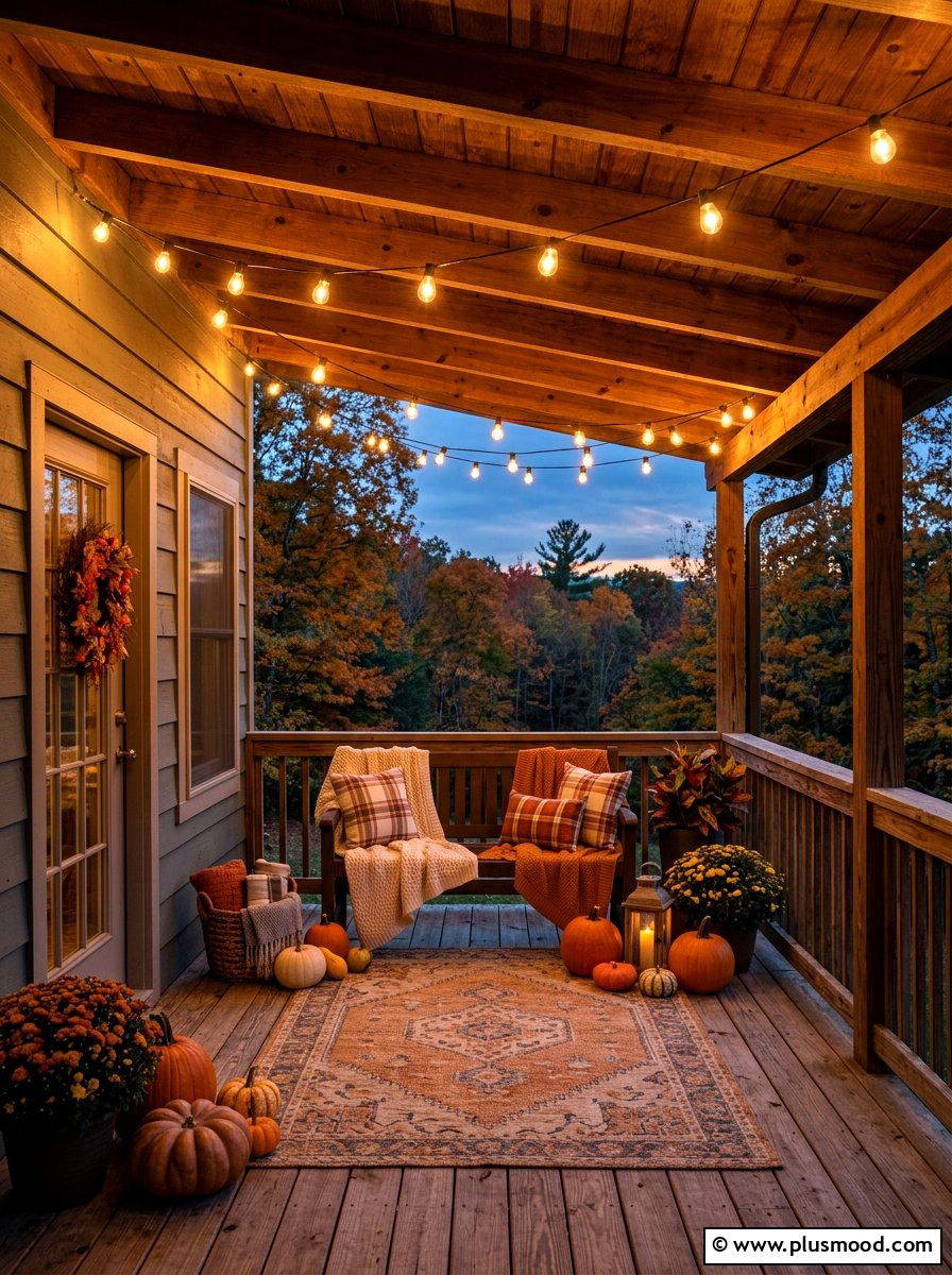 Outdoor String Light Ambiance - 25 summer to fall porch decor ideas