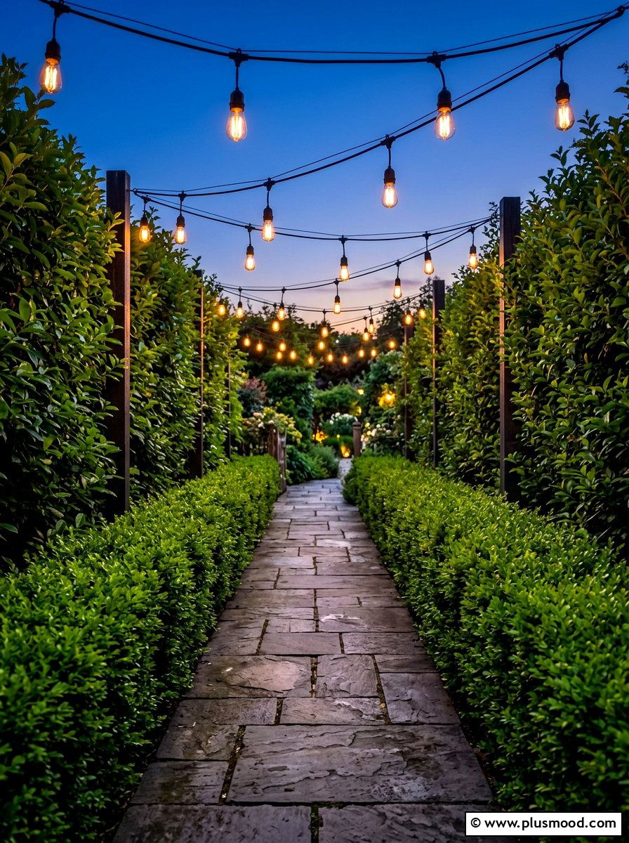 Outdoor String Lighting - 25 summer side yard garden ideas