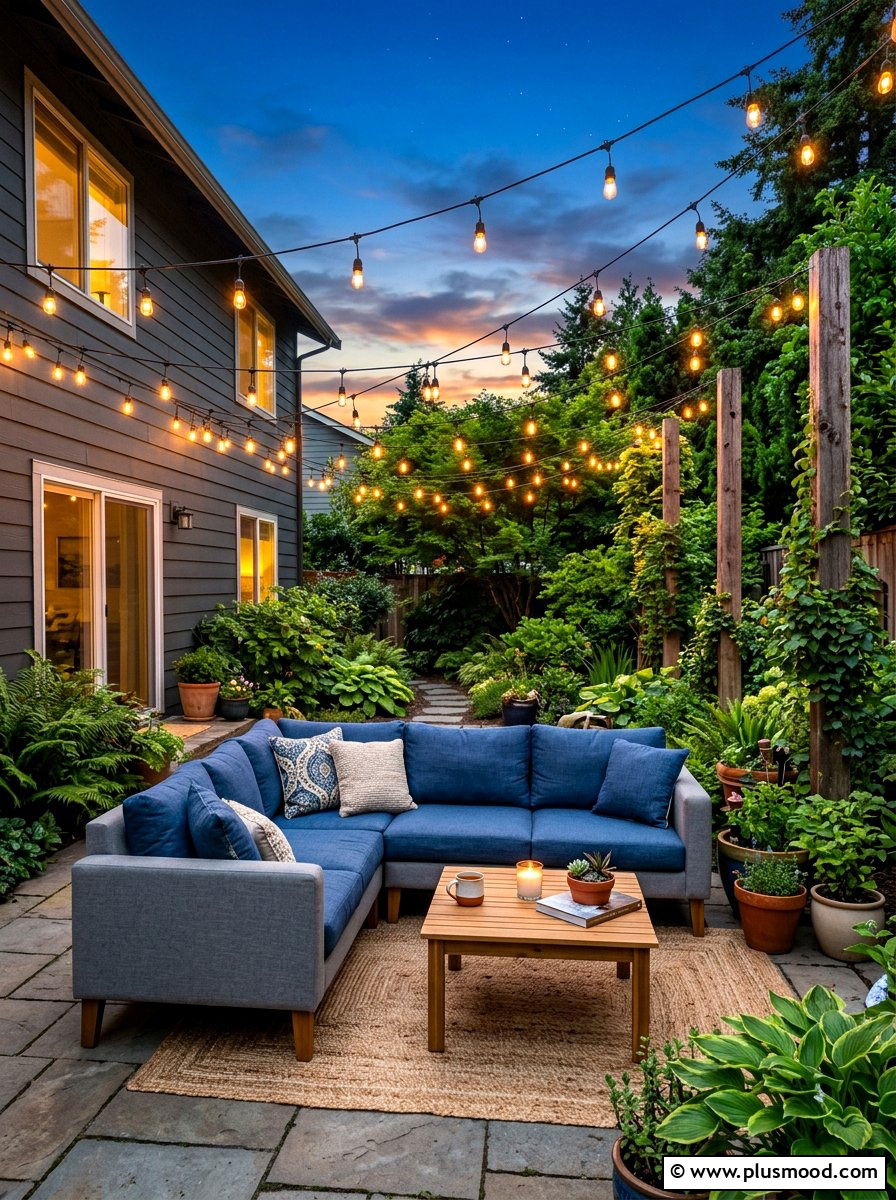 Outdoor String Lights - 25 summer backyard cheap makeover ideas