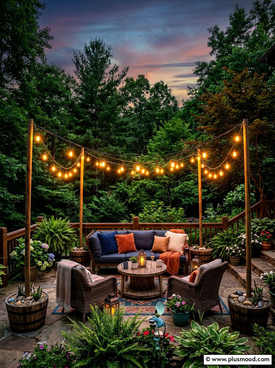 Outdoor String Lights - 25 summer backyard ideas for renters