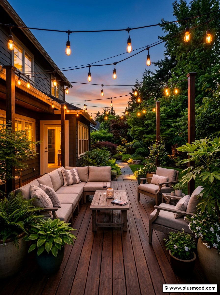 Outdoor String Lights - 25 budget summer patio decor ideas