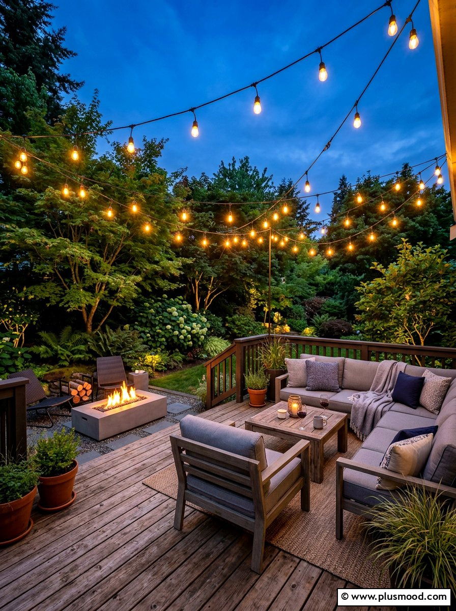 Outdoor String Lights - 25 late summer home decor ideas