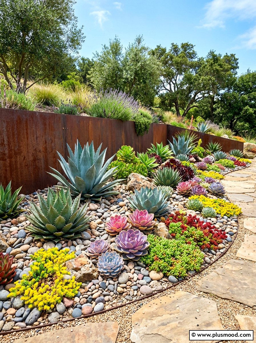 Outdoor Succulent Garden - 25 summer low maintenance garden ideas