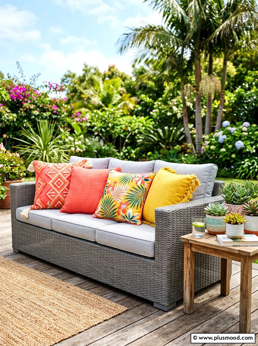 Outdoor Throw Pillows - 25 summer patio refresh ideas