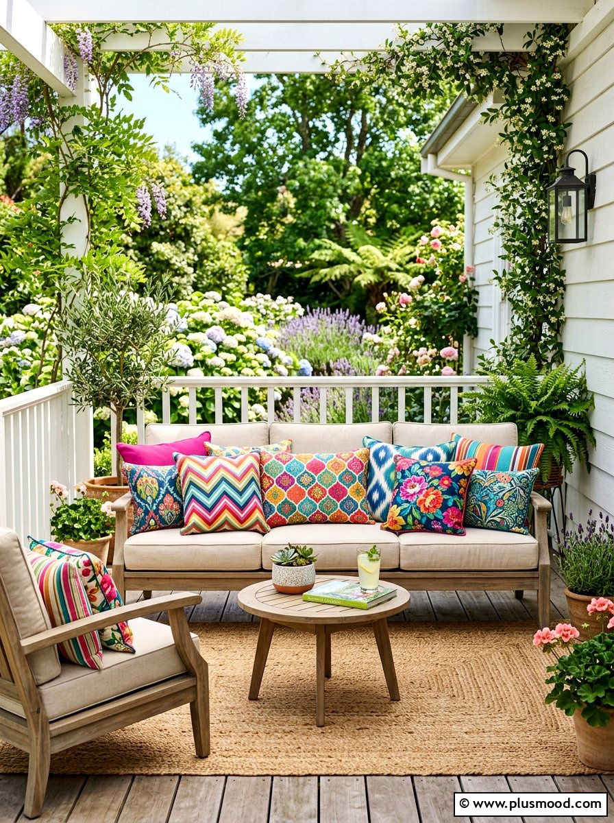 Outdoor Throw Pillows - 25 beautiful summer porch ideas