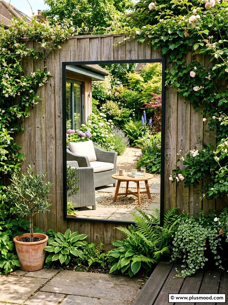 Outdoor Wall Mirror - 25 small backyard ideas modern style