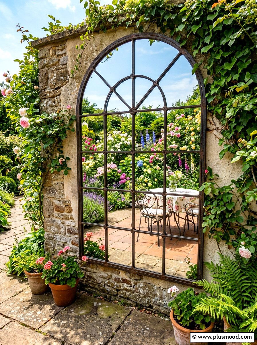 Outdoor Wall Mirror - 25 summer garden refresh ideas
