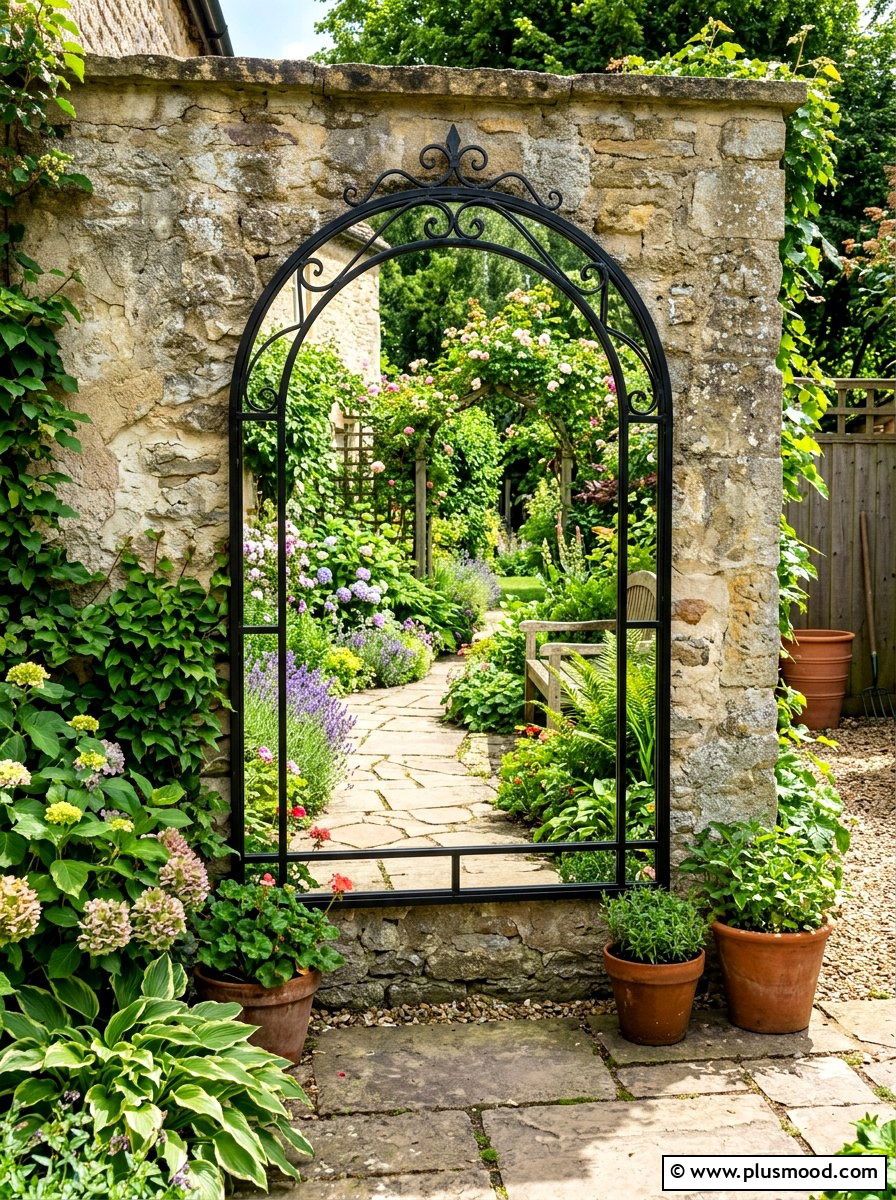 Outdoor Wall Mirror - 25 summer patio ideas for small backyards