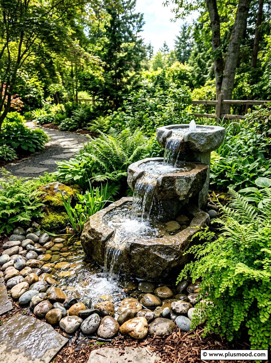 Outdoor Water Feature - 25 summer garden makeover ideas