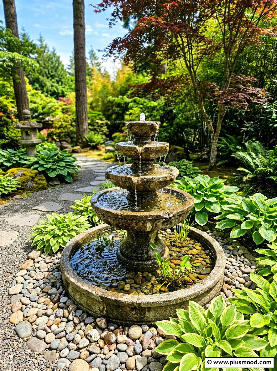 Outdoor Water Fountain - 25 summer entertaining patio ideas