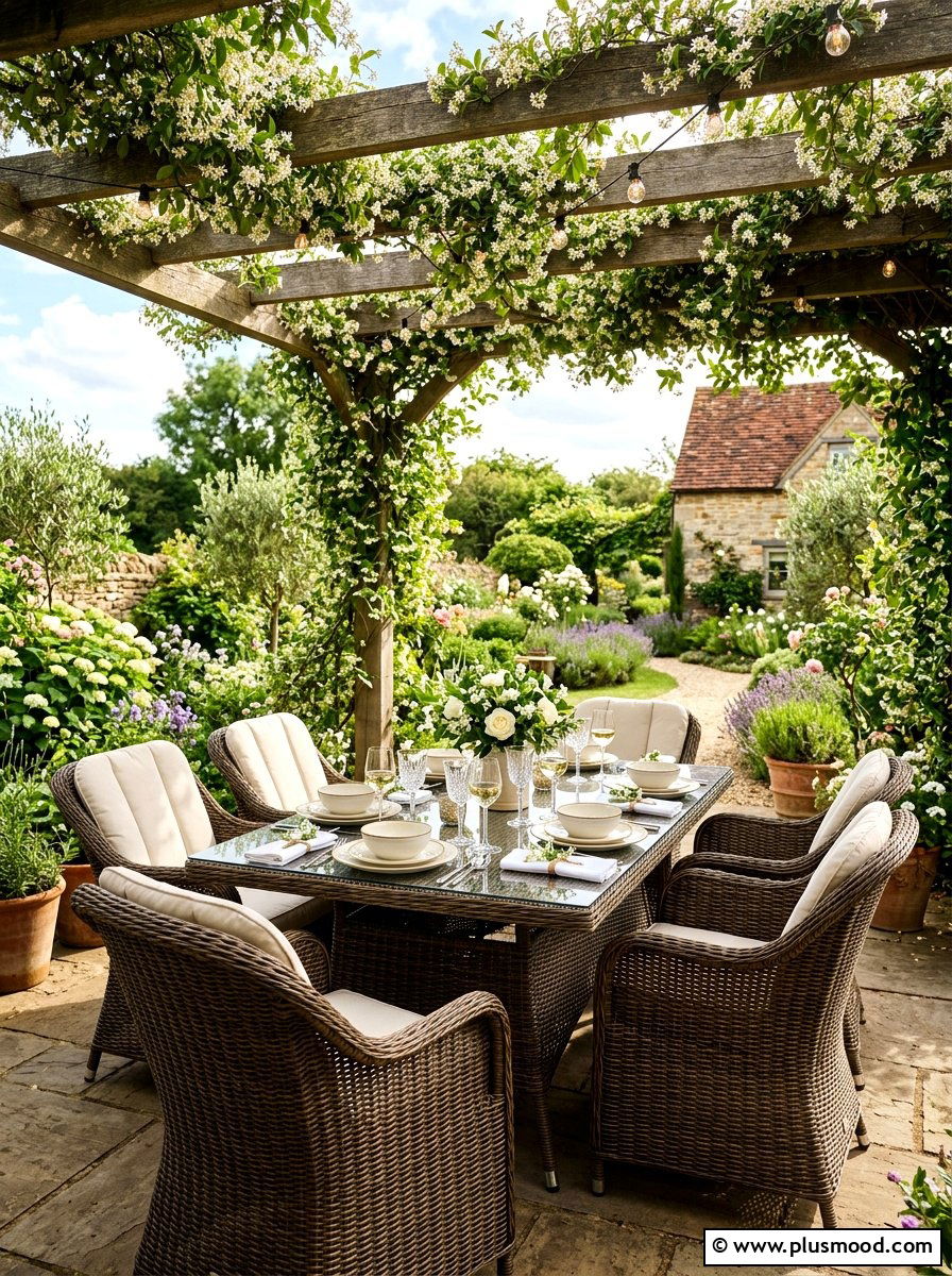 Outdoor Wicker Dining Set - 25 summer patio ideas with wicker furniture
