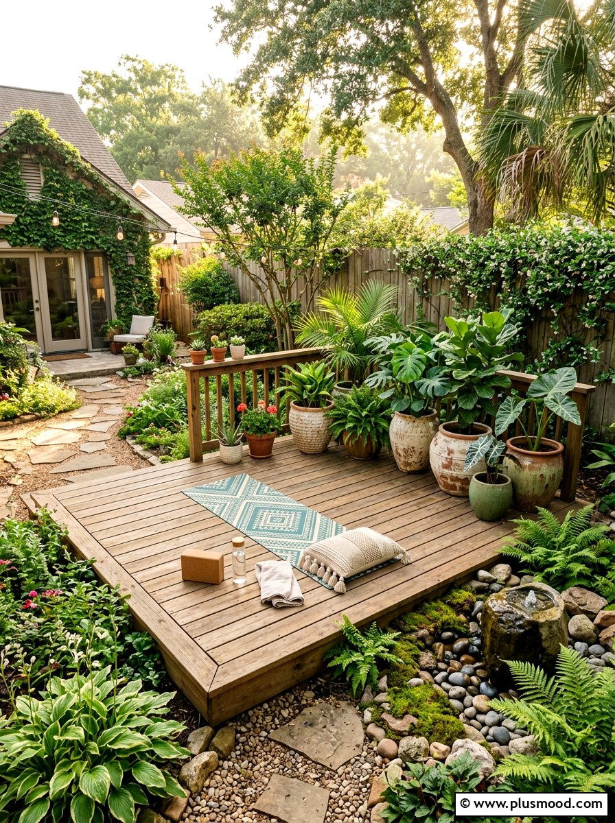 Outdoor Yoga Deck - 25 small backyard ideas with outdoor gym