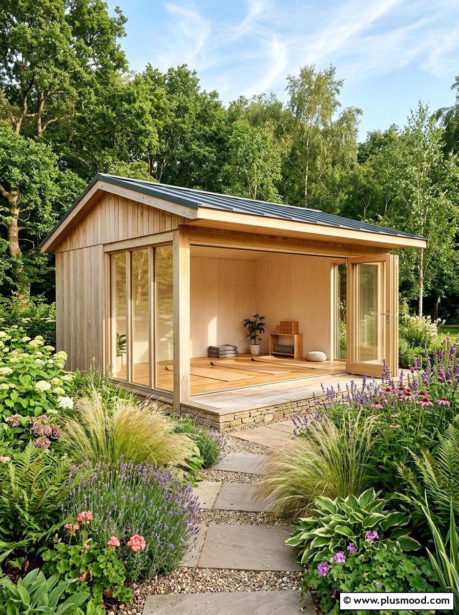 Outdoor Yoga Shed - 25 small backyard ideas with yoga space