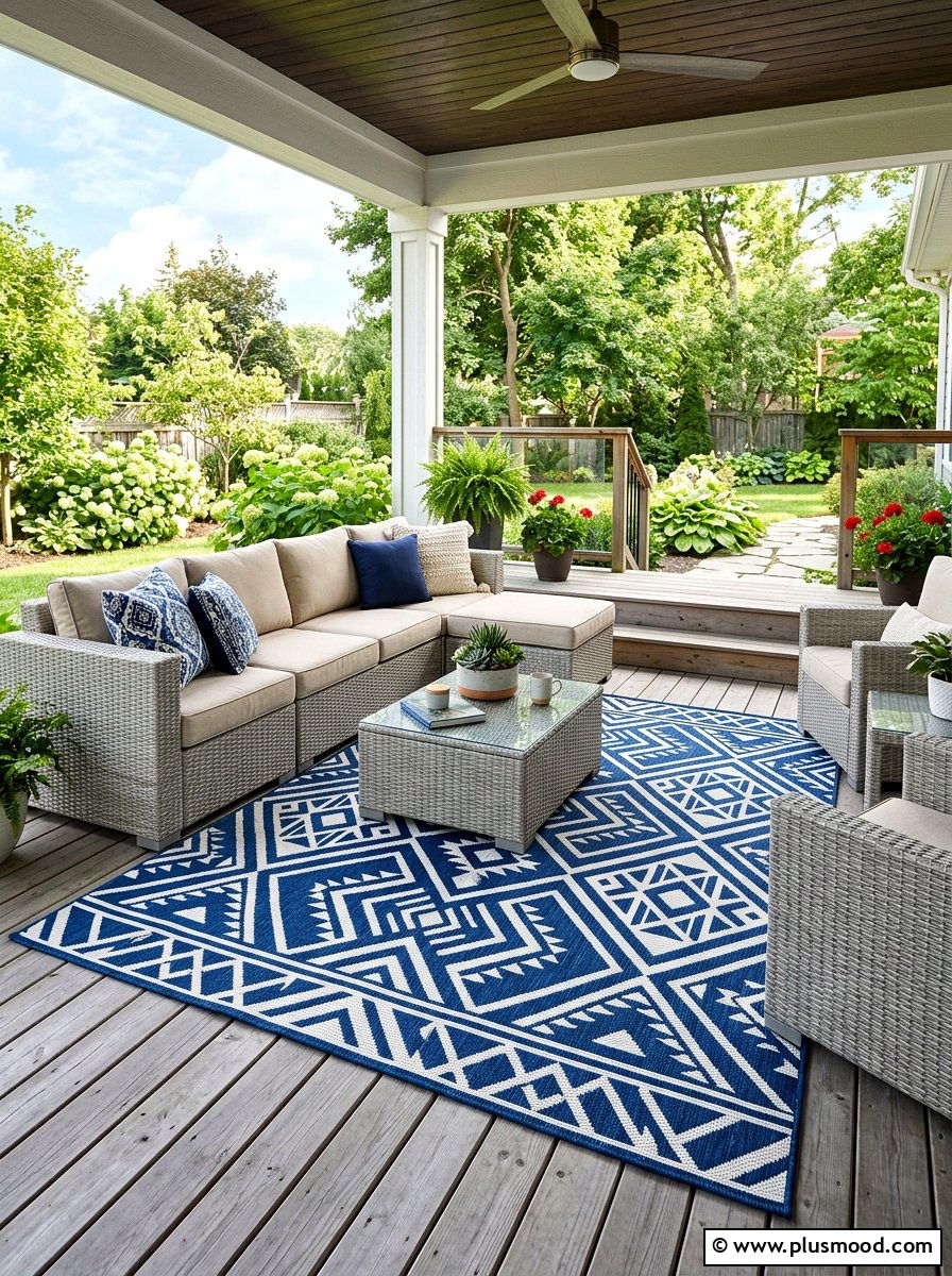Outdoor area rug - 25 summer cheap curb appeal ideas for summer