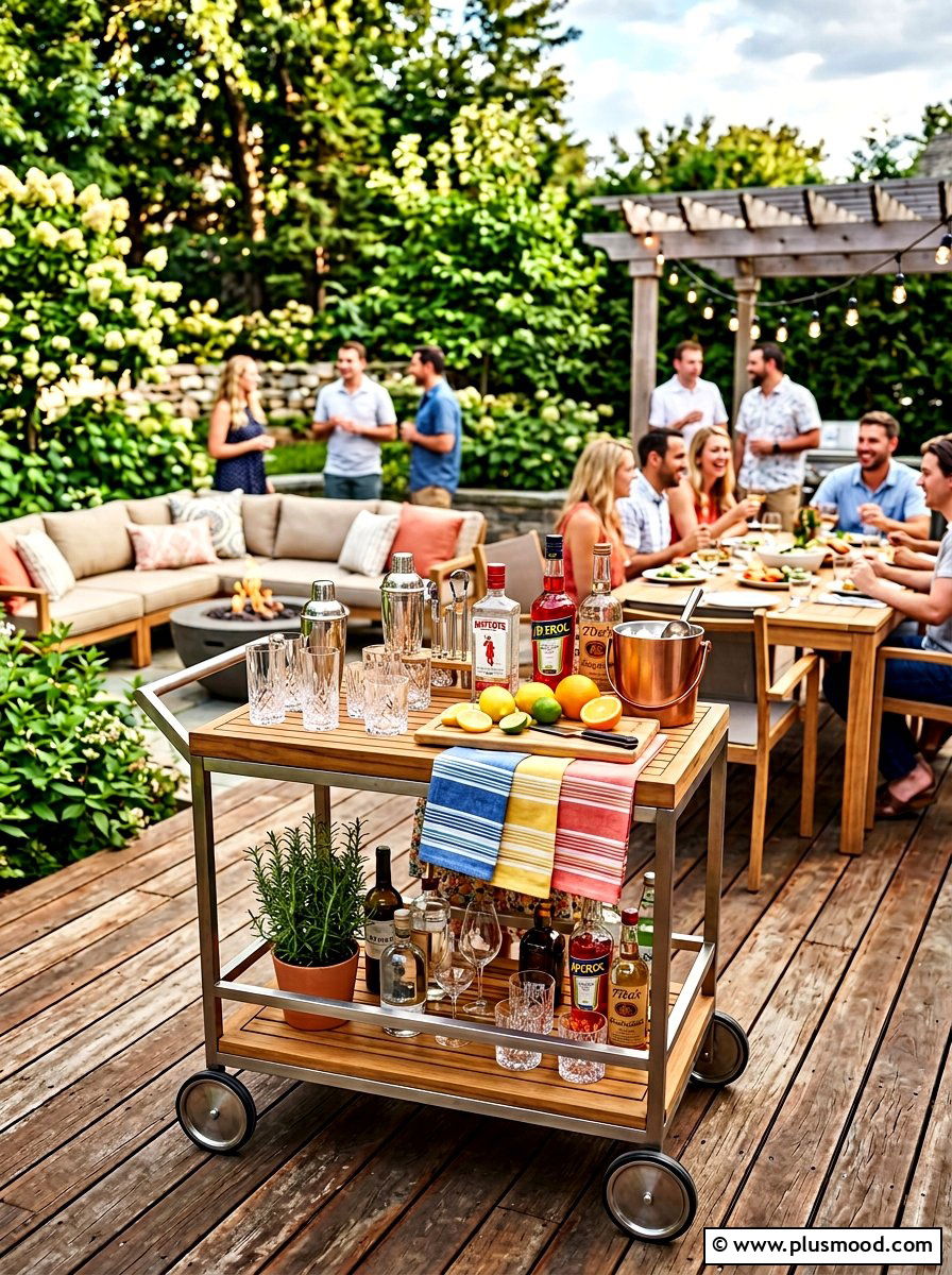 Outdoor bar cart styling - 25 late summer patio ideas