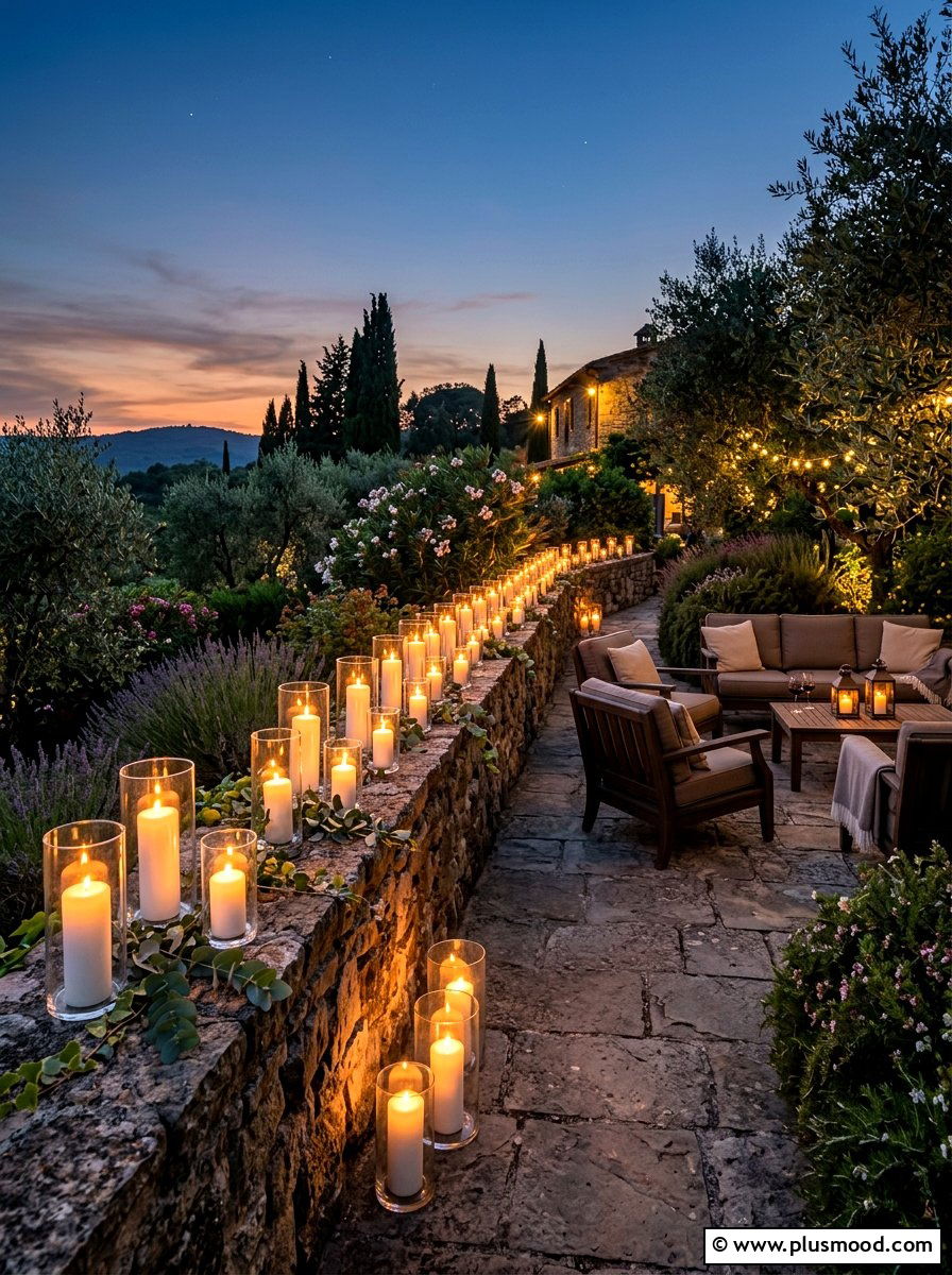 Outdoor candle display - 25 summer to fall outdoor entertaining ideas