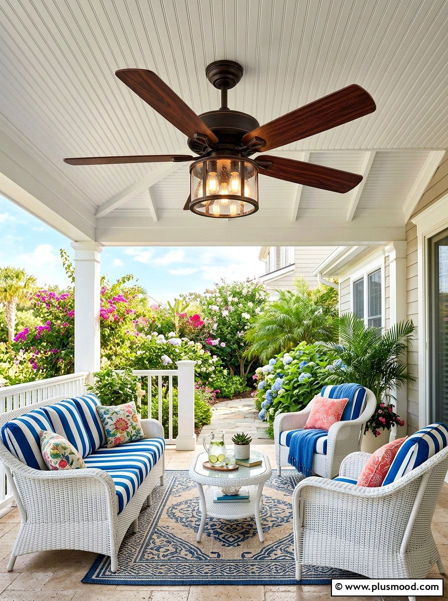 Outdoor ceiling fan - 25 summer porch ideas