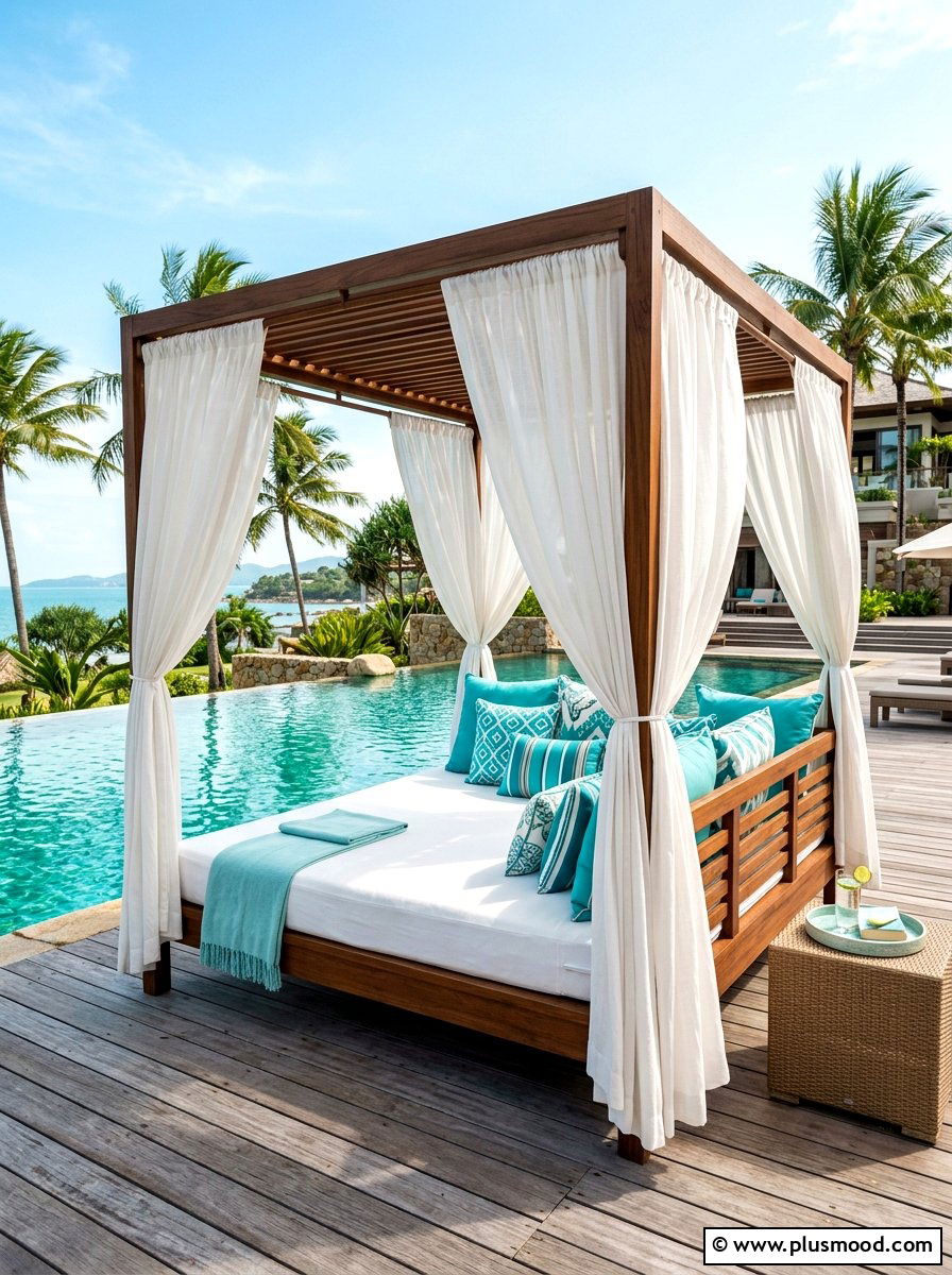 Outdoor daybed canopy - 25 summer garden seating ideas