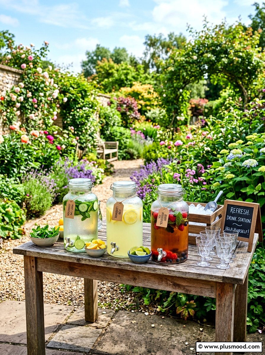 Outdoor drink station - 25 summer brunch party ideas for summer