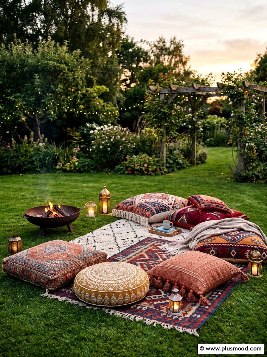 Outdoor floor pillows