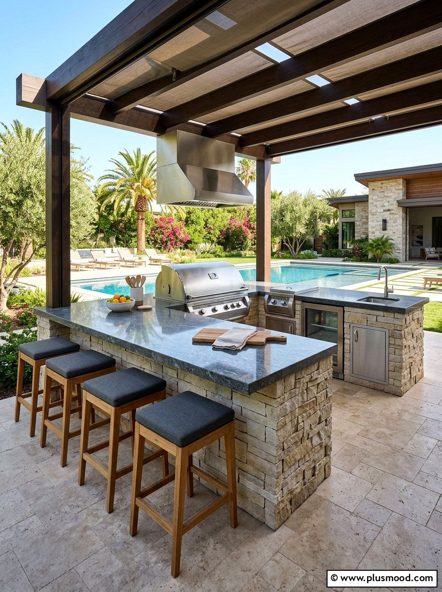 Outdoor kitchen island