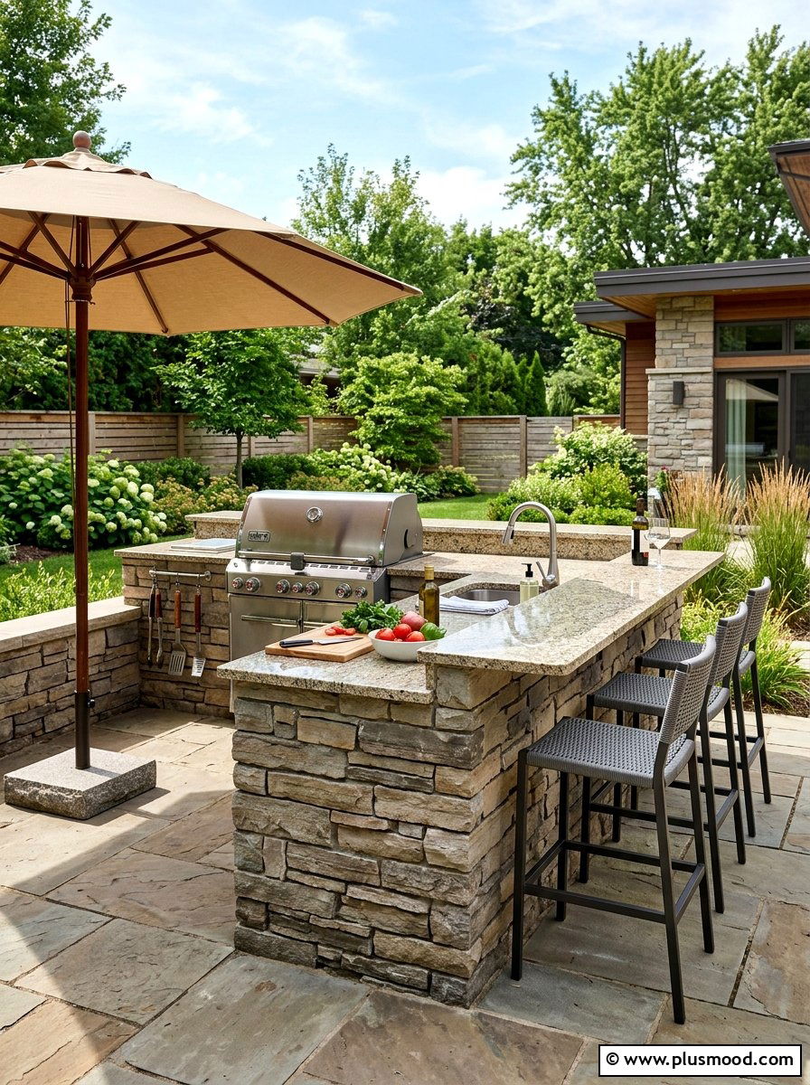 Outdoor kitchen island - 25 easy summer backyard makeover ideas