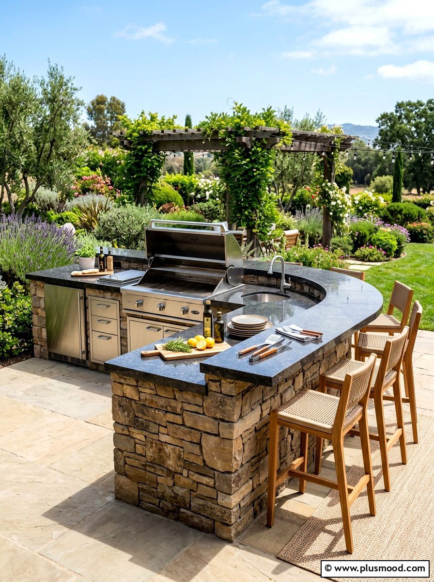 Outdoor kitchen station - 25 summer backyard oasis ideas
