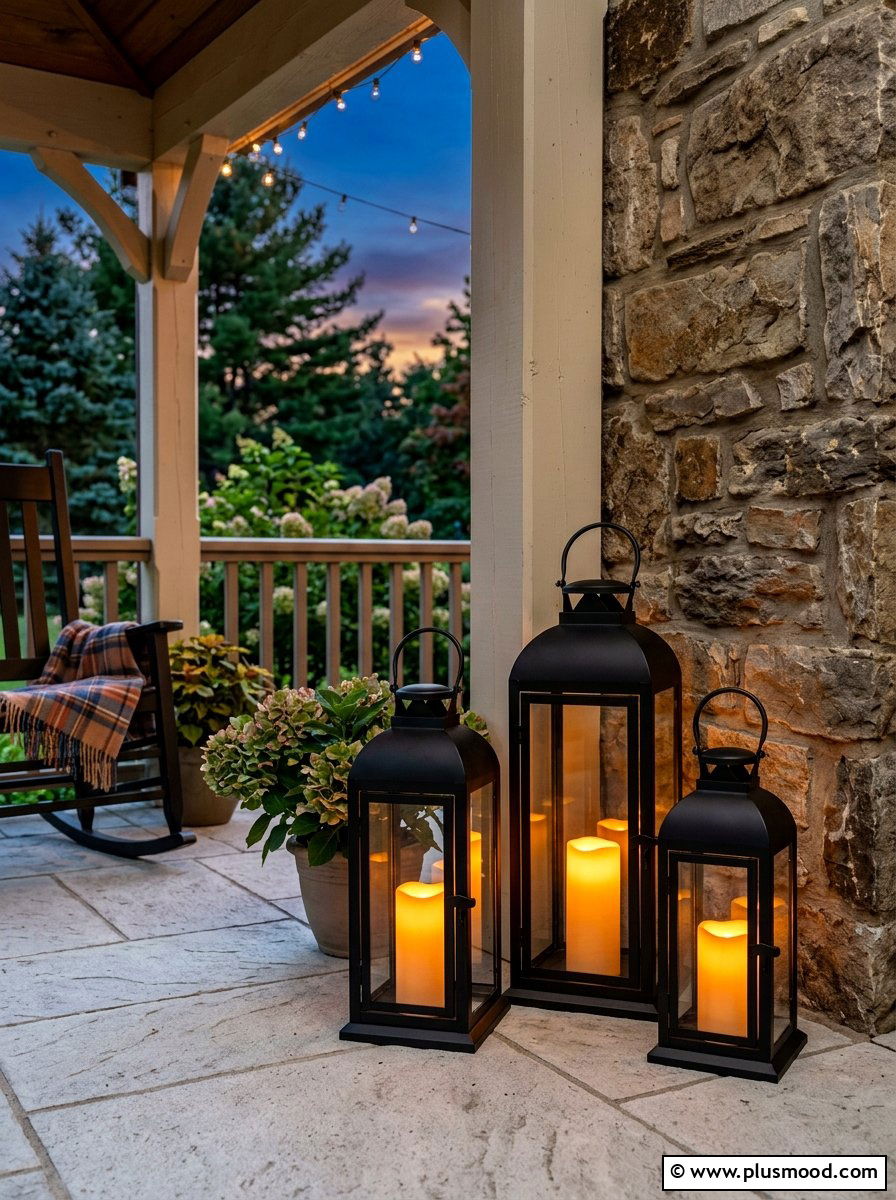 Outdoor lantern grouping - 25 summer porch corner decor ideas