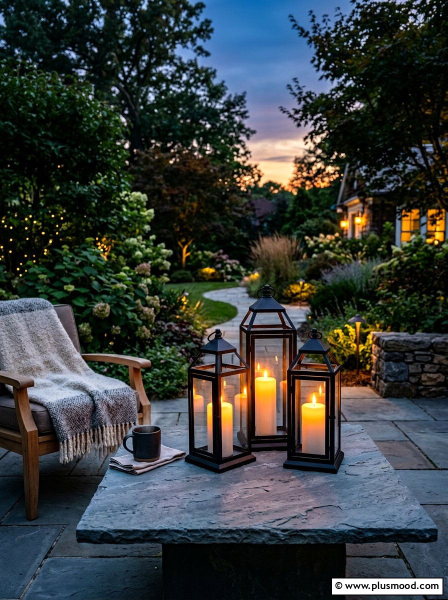 Outdoor lantern table lighting - 25 summer patio table decor ideas