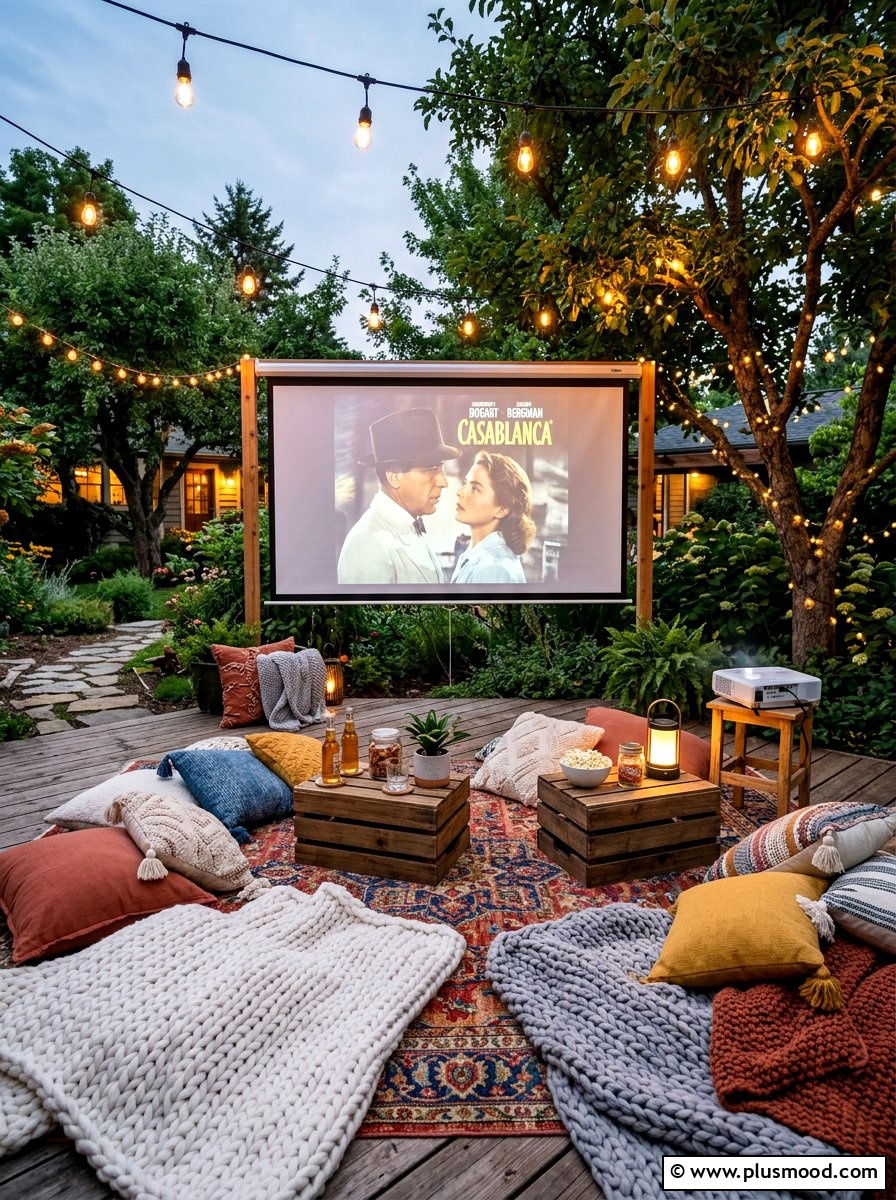 Outdoor movie night setup - 25 late summer entertaining ideas