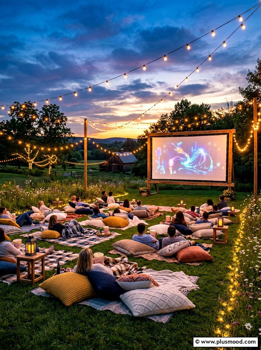 Outdoor movie theater - 25 summer backyard oasis ideas
