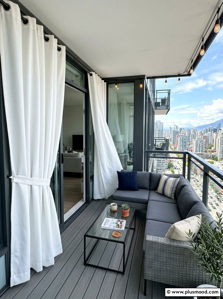 Outdoor privacy curtain - 25 summer balcony privacy ideas