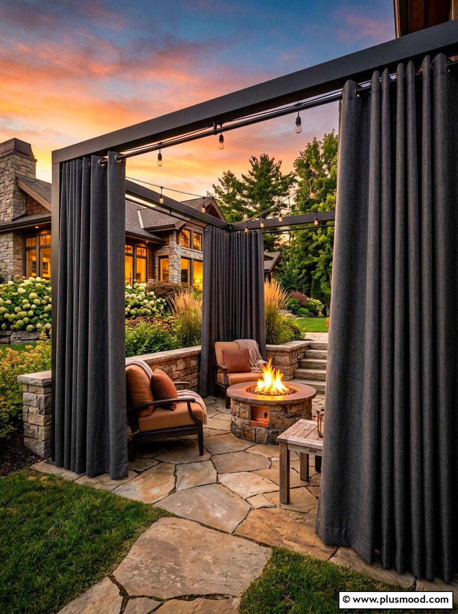 Outdoor privacy curtains - 25 summer patio curtain ideas