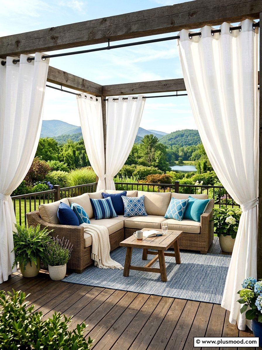 Outdoor privacy curtains - 25 summer patio shade ideas