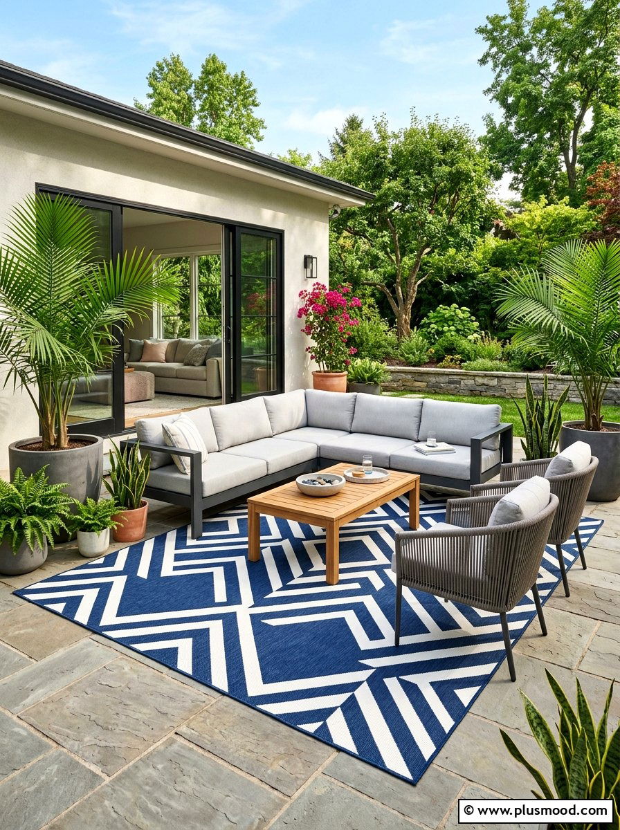 Outdoor rug patio - 25 late summer party decor ideas