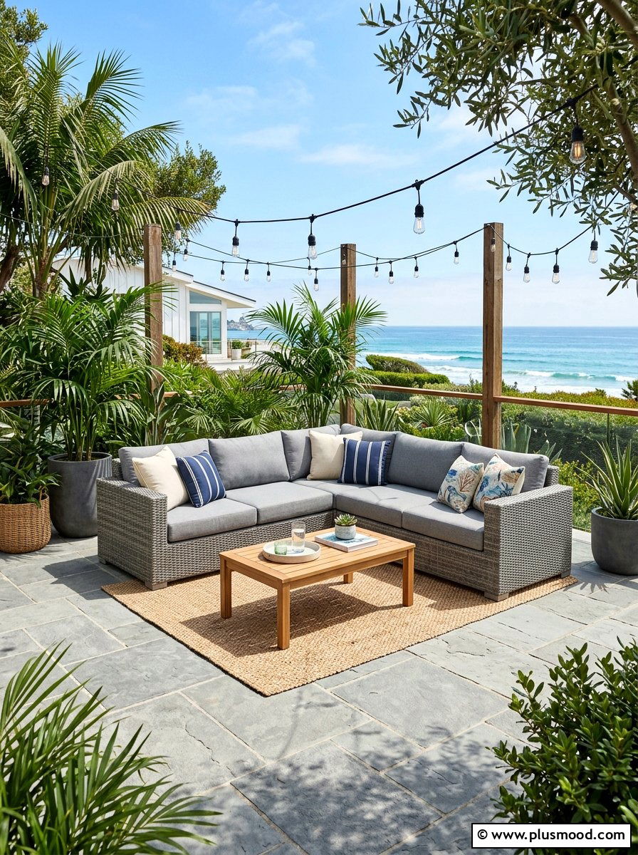 Outdoor sectional sofa - 25 summer backyard seating ideas