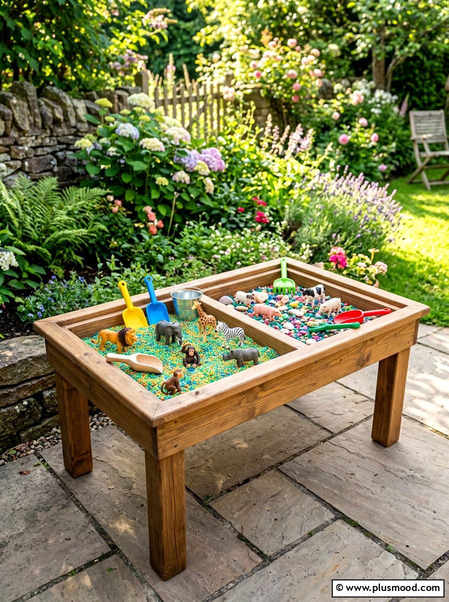 Outdoor sensory bin - 25 summer backyard ideas for kids