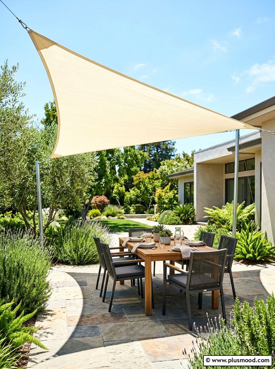 Outdoor shade sail - 25 summer outdoor entertaining ideas on a budget