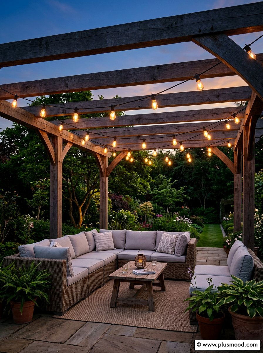 Outdoor string lights - 25 summer bonfire party ideas