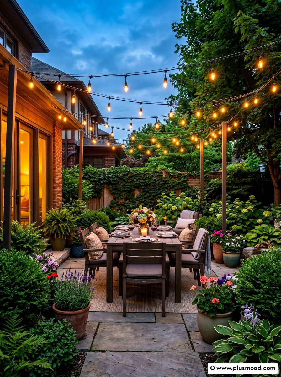 Outdoor string lights - 25 easy summer backyard makeover ideas