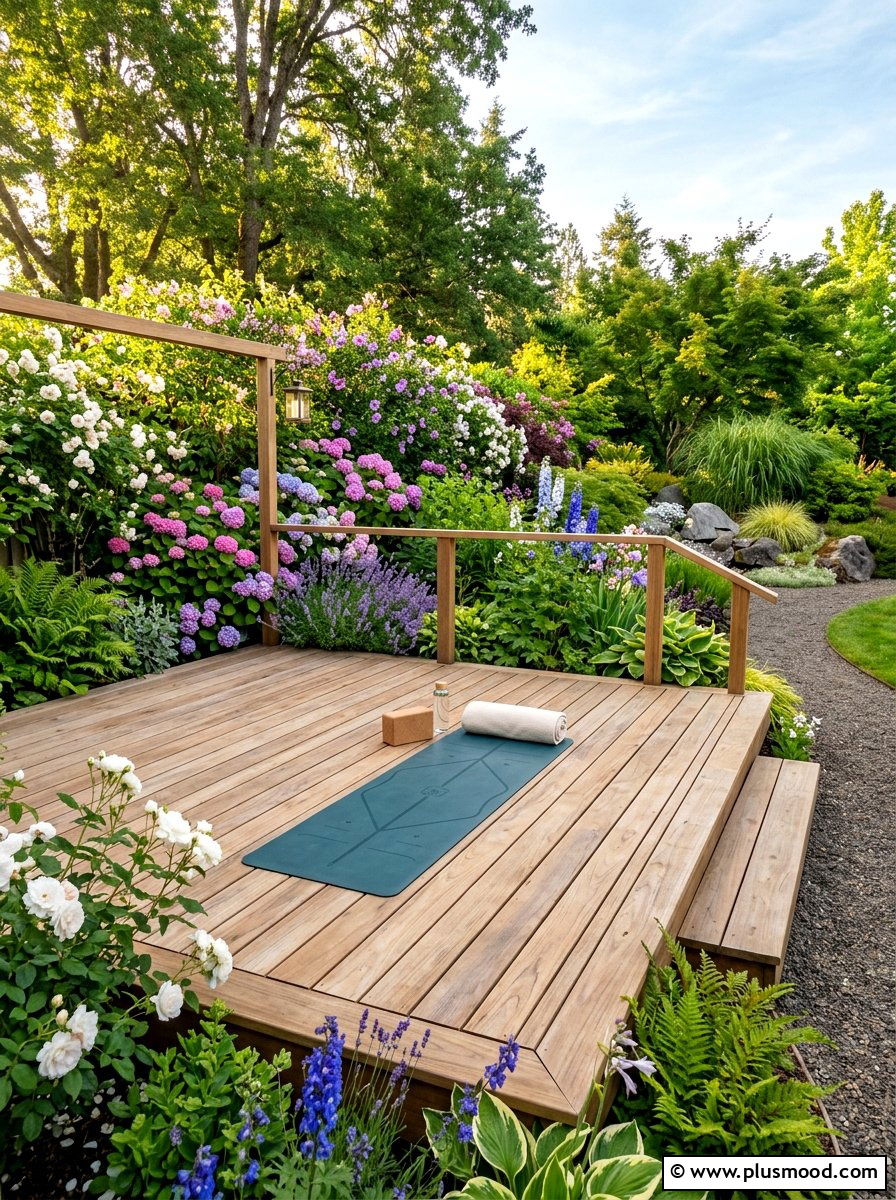Outdoor yoga platform - 25 outdoor garden decor ideas with zen elements