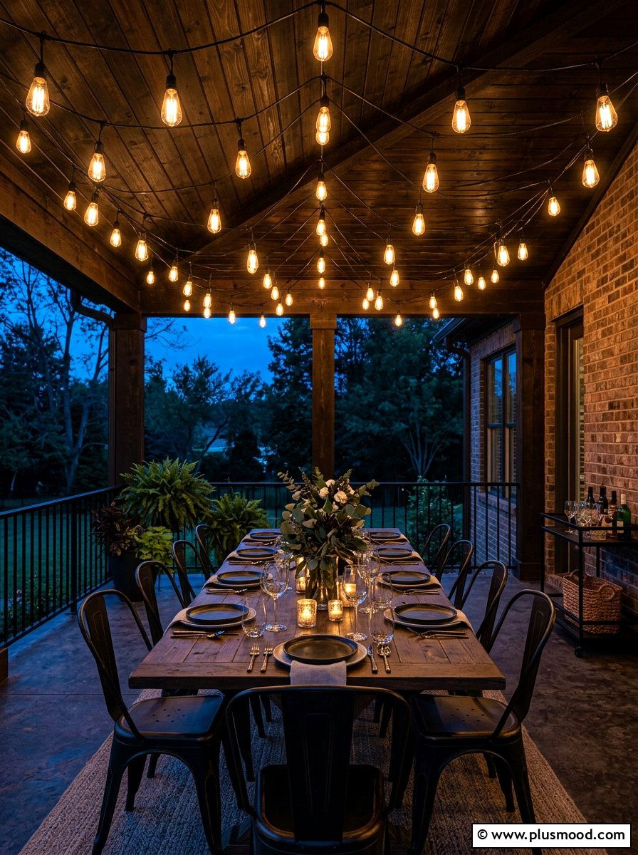 Overhead String Lights - 25 summer porch refresh for entertaining ideas